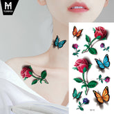 Schmetterlings-Blumen-Tattoo-Aufkleber